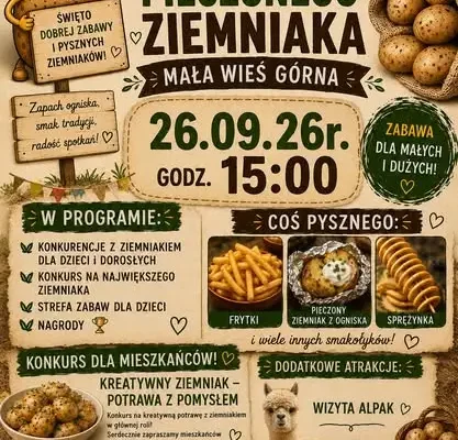 Święto Pieczonego Ziemniaka w Małej Wsi Górnej połączone z metą rajdu rowerowego
