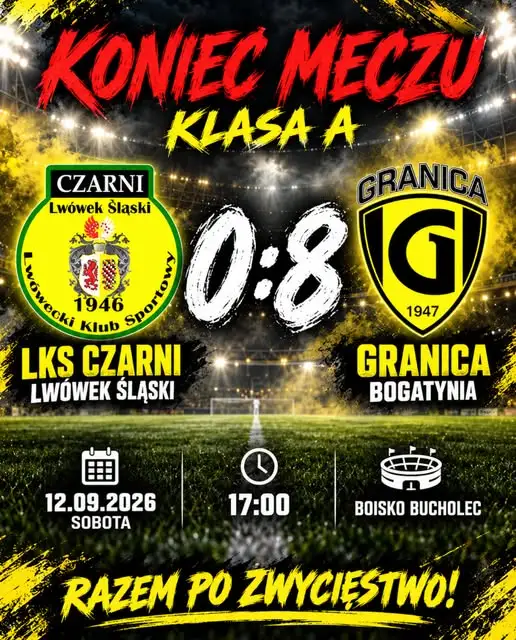MKS Granica Bogatynia rozbiła Czarnych Lwówek Śląski 8:0