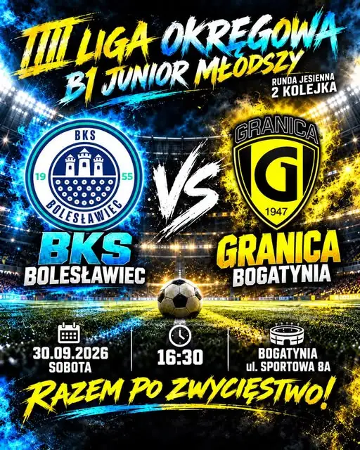 Meczowa środa: Junior Młodszy BKS Bolesławiec kontra MKS Granica Bogatynia