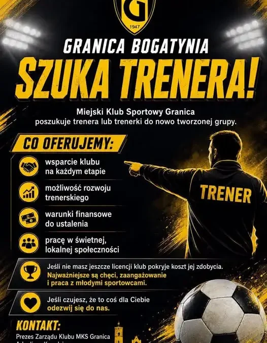 MKS Granica Bogatynia szuka trenera dla młodych zawodników