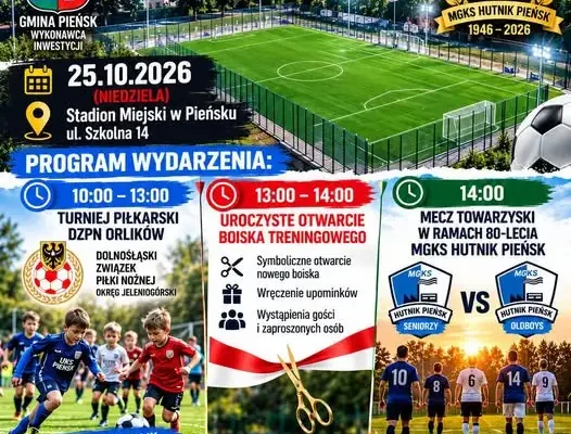 Pieńscy piłkarze zapraszają na otwarcie nowego boiska treningowego