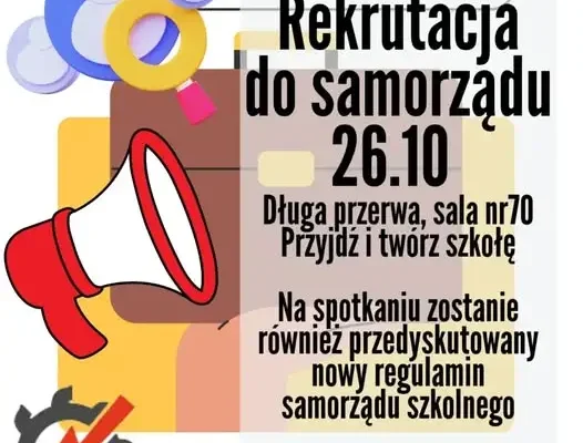 Samorząd szkolny ZSZiL zaprasza na spotkanie rekrutacyjne dla nowych członków