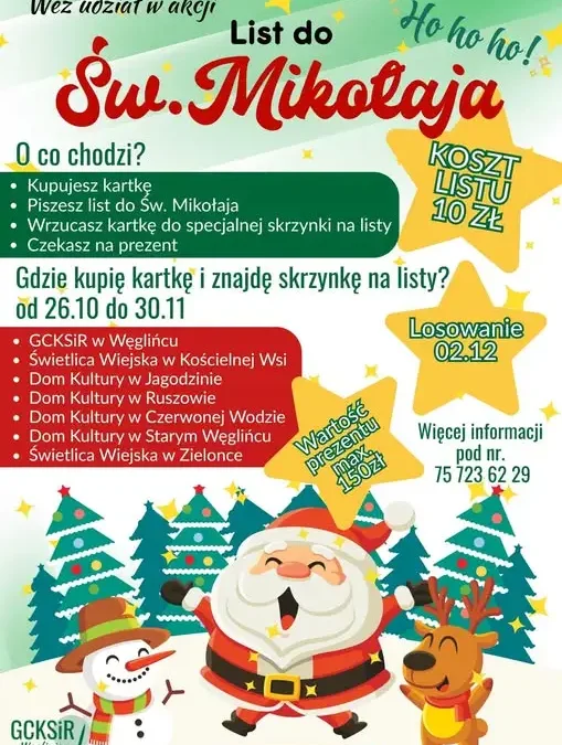 List do Świętego Mikołaja – startuje kolejna edycja akcji w gminie Węgliniec