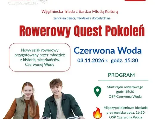 Rowerowy Quest Pokoleń w Czerwonej Wodzie – premiera szlaku przygotowanego przez młodzież