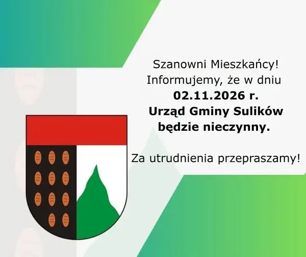 Urząd Gminy Sulików nieczynny 2 listopada 2026 – sprawdź powód
