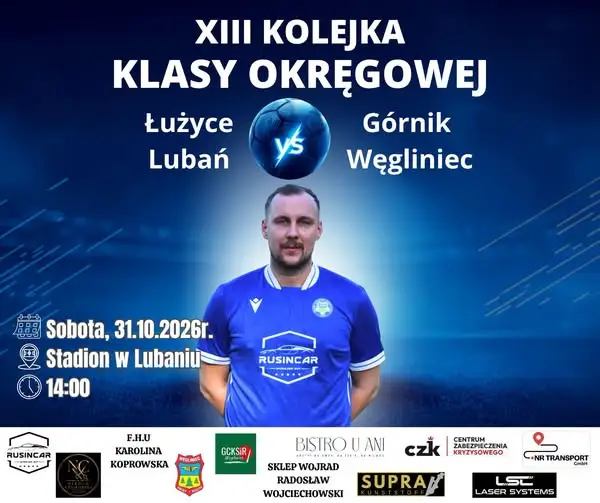 Górnik Węgliniec zagra na wyjeździe z Łużycami Lubań w XIII kolejce